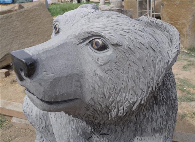 Stone Sitting Bear
